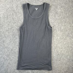 HAUS Tank Top Womens Large Gray Ribbed Scoop Neck Stretch Basic Layering Casual